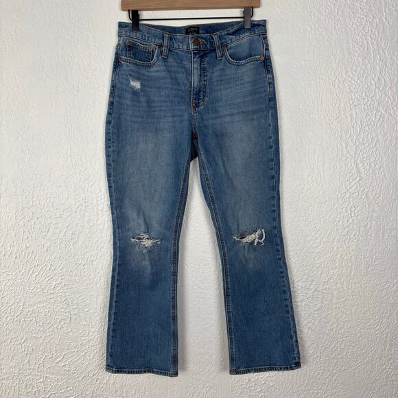 J. Crew Mid-Rise Flare Crop Jeans Size 27 - Picture 1 of 4